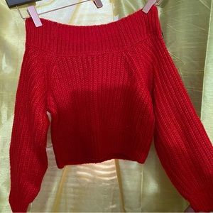 knitted off the shoulder sweater
